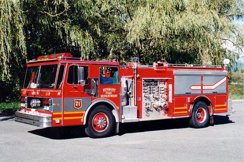 Photo of Anderson serial MS-1500-91, a 1986 Spartan pumper of the Burnaby Fire Department in British Columbia.
