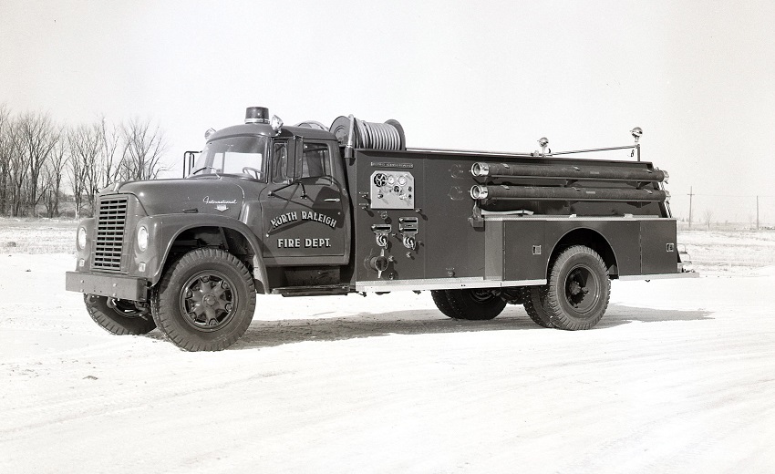 King-Seagrave delivery photo of serial 63103, a 1964 International  pumper of the Raleigh Township Fire Area 2 in Ontario.