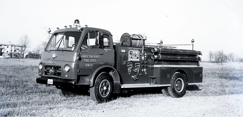 King-Seagrave delivery photo of serial 64031, a 1964 International  pumper of the Ocean Wave Fire Company in Ontario.