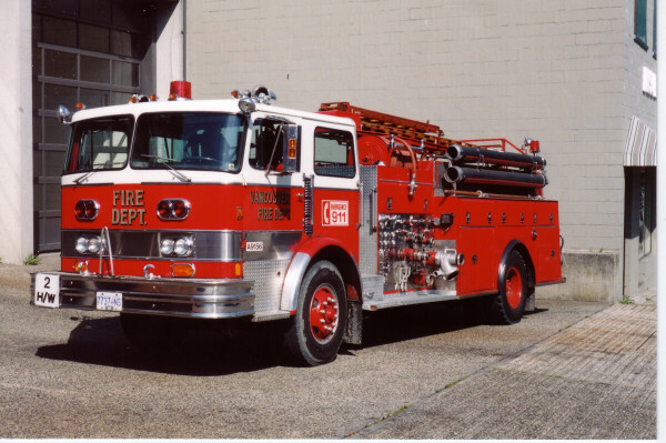 Photo of Pierreville serial PFT-604, a 1975 Imperial pumper of the Vancouver Fire Department in British Columbia.