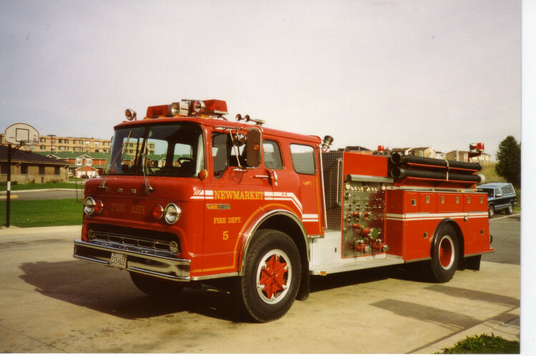 Photo of Pierreville serial PFT-710, a 1978 Ford pumper of the Newmarket Fire Department in Ontario.