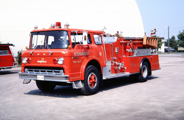 Photo of Pierreville serial PFT-717, a 1977 Ford pumper of the Peterborough Fire Department in Ontario.