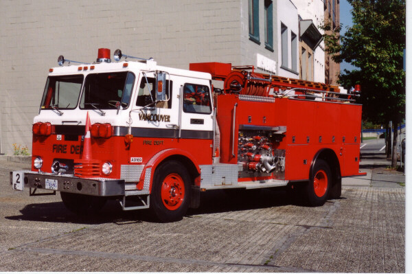 Photo of Pierreville serial PFT-817, a 1978 Scot pumper of the Vancouver Fire Department in British Columbia.