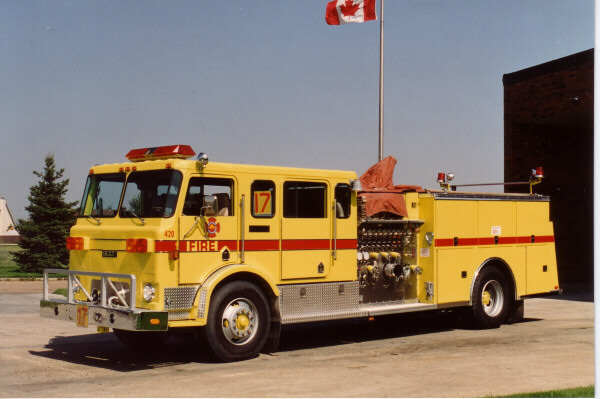 Photo of Pierreville serial PFT-896, a 1979 Scot pumper of the Edmonton Fire Department in Alberta.