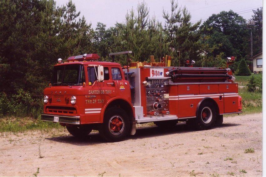 Photo of Pierreville serial PFT-1313, a 1983 Ford pumper of the Tiny Township Fire Department in Ontario.
