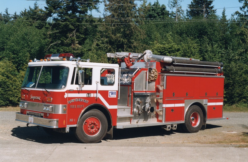Photo of Superior serial SE 1154, a 1991 Pierce Dash pumper of the Bow Horn Bay Fire Department in British Columbia.
