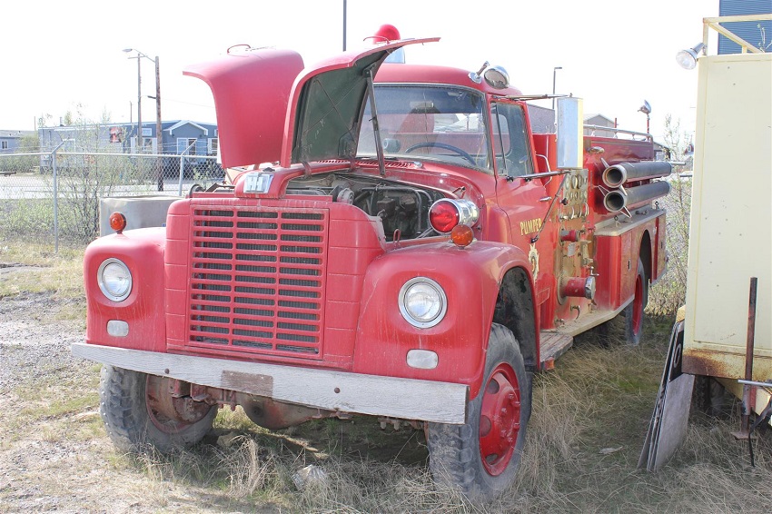 Photo of Thibault serial 13635, a 1963 International pumper of the Inuvik Fire Department in Northwest Territories.