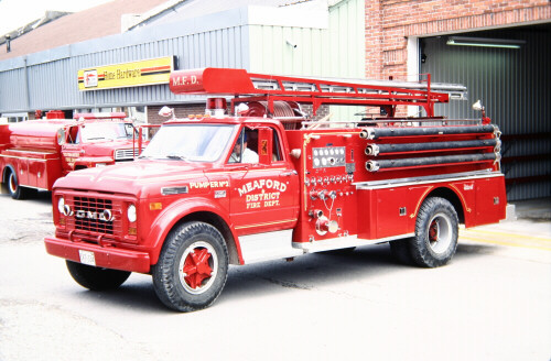 Photo of Thibault serial , a 1969 GMC pumper of the Meaford & District Fire Department in Ontario.