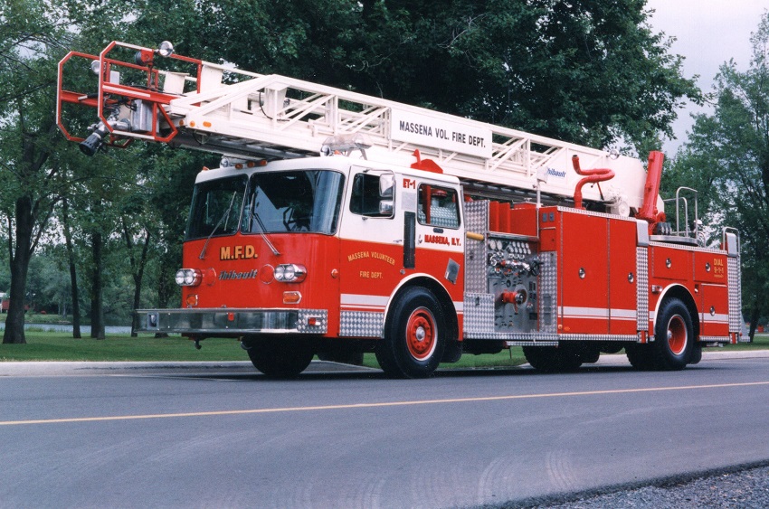 Photo of a 1983 Duplex Thibault quint of the Massena Fire Department in New York.