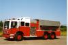 Photo of Pierreville serial PFT-1305, a 1983 Mack pumper/tanker of the Moncton Fire Department in New Brunswick.