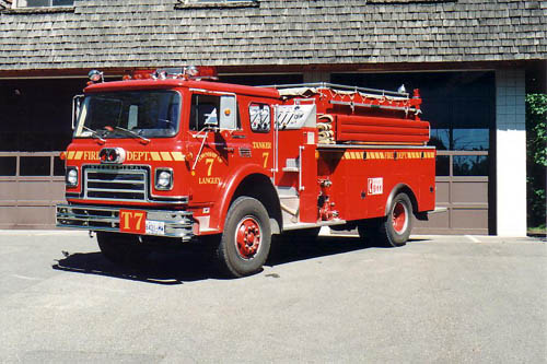 Photo of Anderson serial MS-1050-5, a 1977 International pumper of the Langley Township Fire Department in British Columbia.