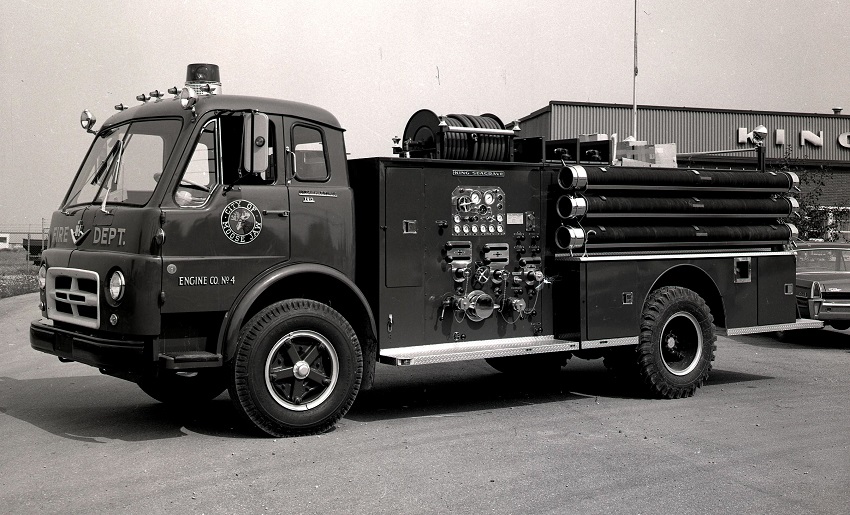 King-Seagrave delivery photo of serial 68005, a 1968 International pumper of the Moose Jaw Fire Department in Saskatchewan.