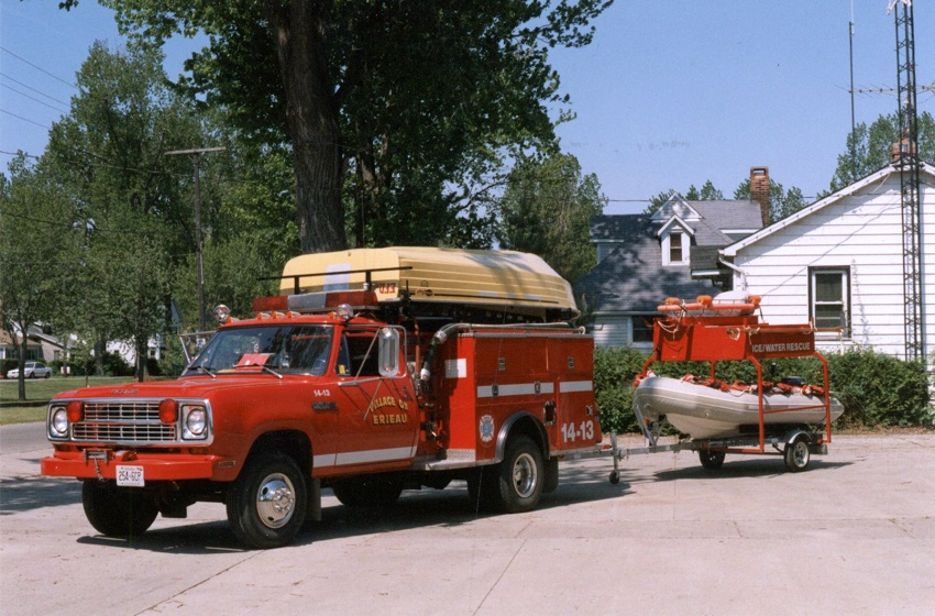 Photo of King-Seagrave serial 79012, a 1979 Dodge mini pumper of the Chatham-Kent Fire Department in Ontario.