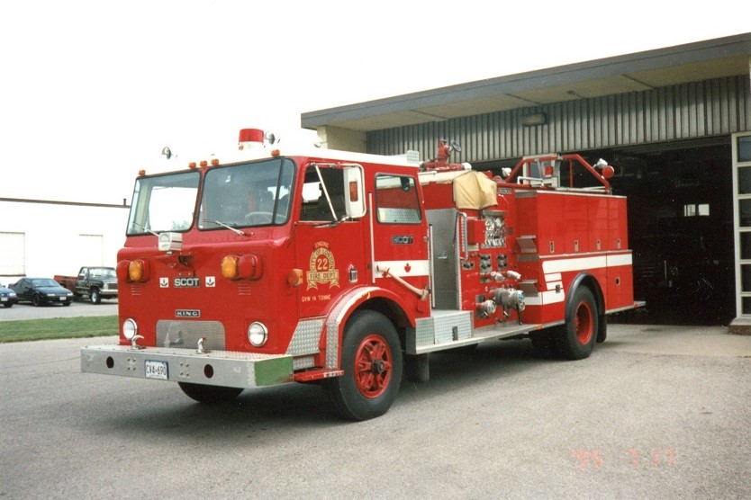 Photo of King-Seagrave serial 78011, a 1978 Scot pumper of the London Fire Department in Ontario.