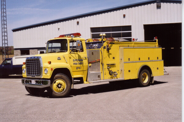 Photo of King-Seagrave serial 840001, a 1984 Ford pumper of the Bayham Township Fire Department in Ontario.