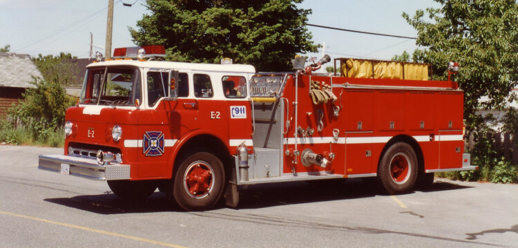Photo of Superior serial SE 278, a 1979 Ford pumper of the Ladysmith Fire Department in British Columbia.