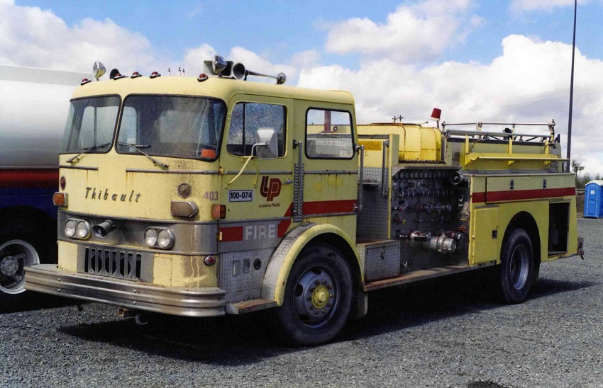 Photo of Thibault serial T69-176, a 1969 Custom PGM568T pumper of the Louisiana Pacific Fire Department in British Columbia.