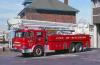 Photo of King-Seagrave serial 63100, a 1964 FWD aerial platform of the Kitchener Fire Department in Ontario.
