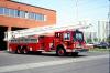 Photo of King-Seagrave serial 800050, a 1981 Mack platform of the North York Fire Department in Ontario.