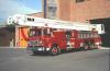 Photo of King-Seagrave serial 810077, a 1982 International platform of the Thunder Bay Fire Department in Ontario.
