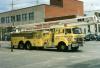 Photo of King-Seagrave serial 820003, a 1982 International platform of the Timmins Fire Department in Ontario.